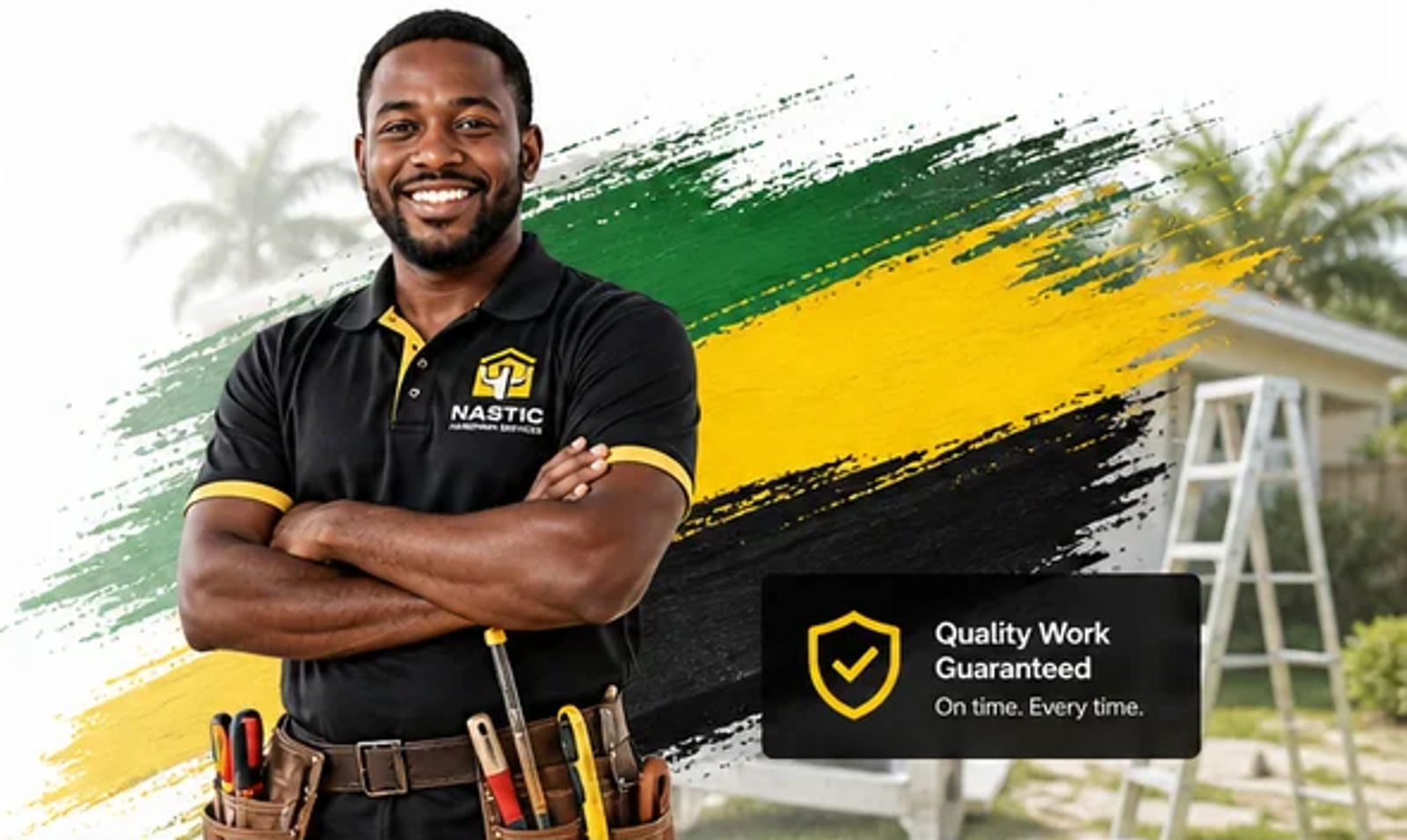 NASTIC Handyman Services technician with tool belt, ready for work